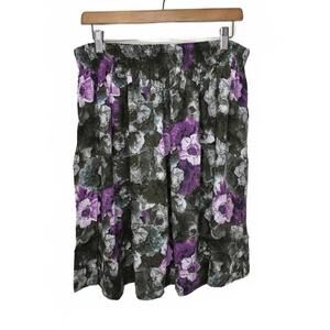 Blue Sky Women's Summery Short Floral Skirt Lightweight Rayon Lg.